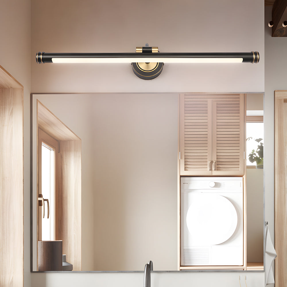 Elegant Linear Vintage Gold Black Led Bathroom Vanity Light