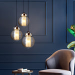 1 Light Amber Glass Shade Post Modern Pendant Lights Hanging Lamp
