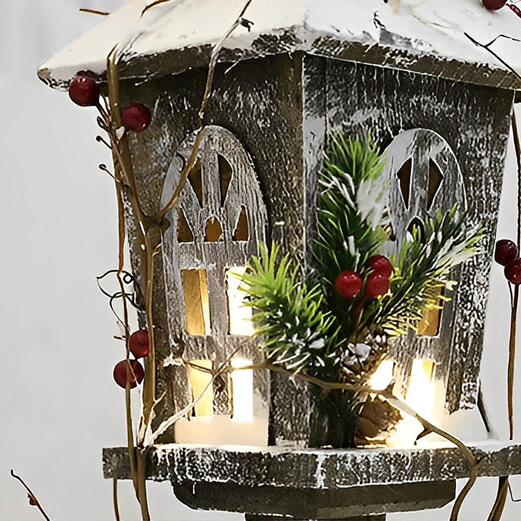 Nordic Wooden House Lantern for Garden and Patio