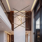 Minimalist Strip Black Modern Chandelier Li002007