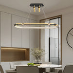 Long Oval Ring Luxury Three Step Dimming Led Modern Dining Room Chandelier