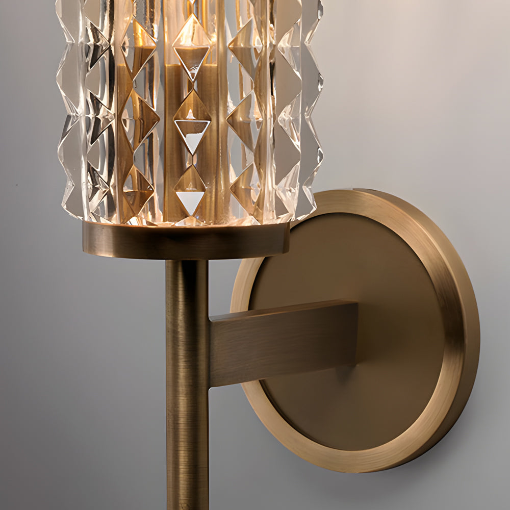 Creative Luxury Glass Copper American Style Bedroom Wall Lights Indoor