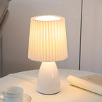 12 Inch Pleated Shade Glass Dimmable Table Lamp