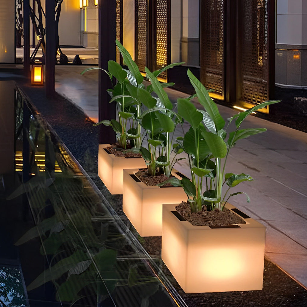 Square Waterproof Solar Flower Pot Light Ha085510