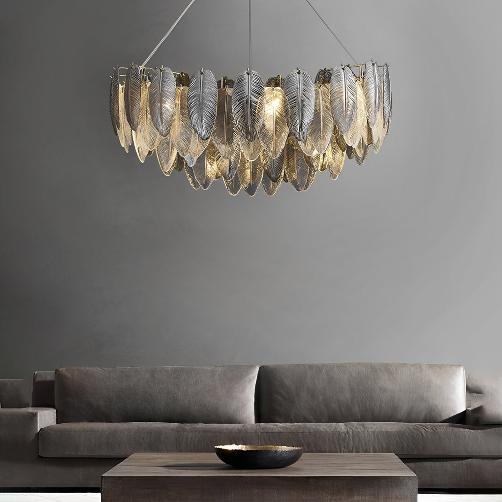 Feathers Glass Modern Chandelier Li002508
