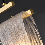Handcrafted Glass LED Pendant Light with Copper Accent