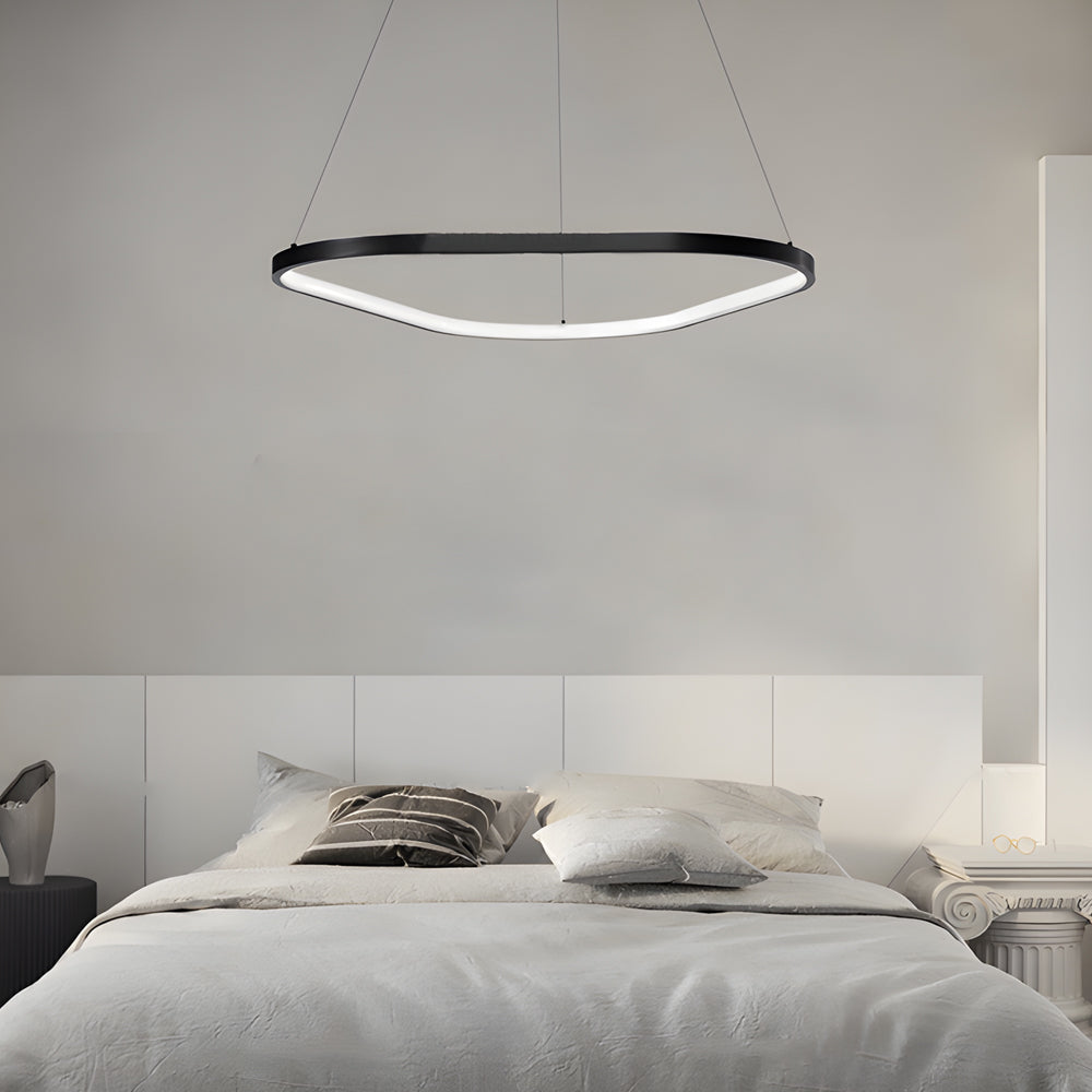 Black 1 2 3 Light Triangle Ring Chandelier