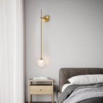 1 Light Glass Bubble Globe Slim Wall Light