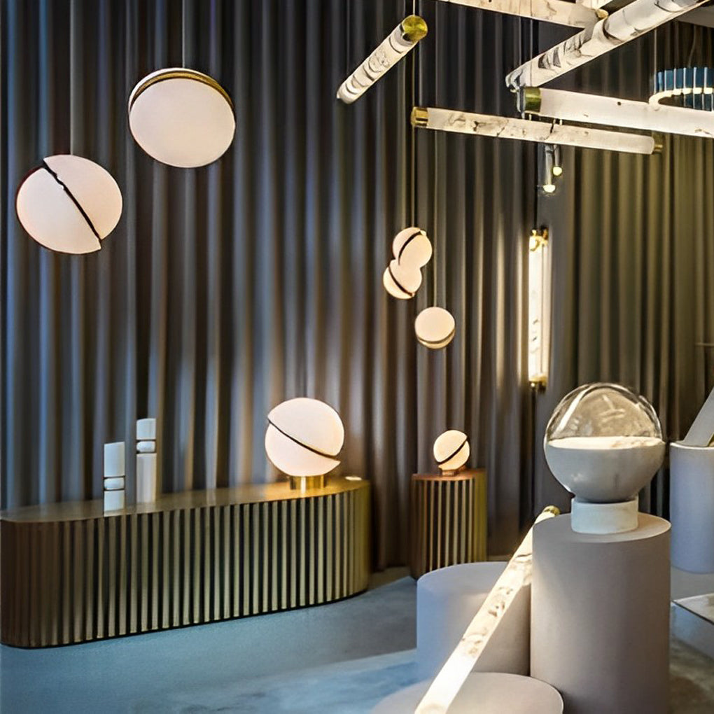 Round White Nordic Pendant Lights Ha075879
