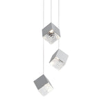 Glass Square Cube Stainless Steel Led Modern Spiral Long Chandelier