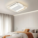 Square Round Stepless Dimming Led Mute White Modern Bladeless Ceiling Fans Li002758