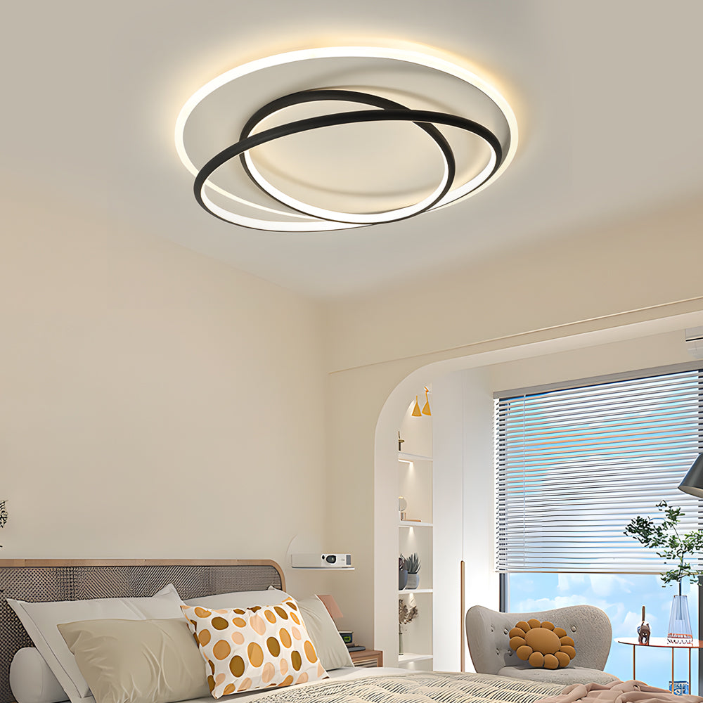 Round Ring Three Step Dimming Creative Nordic Led Ceiling Lights Fixture