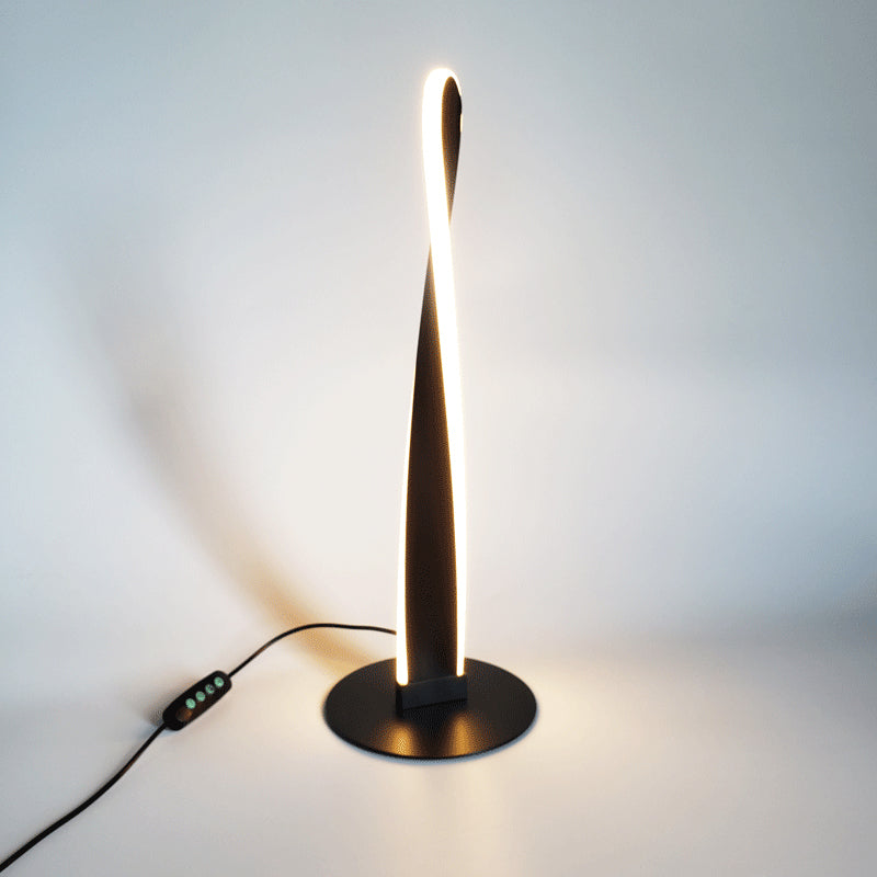 Minimalist Twisted Flast Column Led Art Iron Acylic Table Lamp