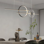 39 4 Dimmable Ring Linear Led Island Chandeliers For Dining Room Black White
