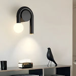 2 Light Arched Iron U Shaped Line Wall Sconce Led Matte Black Bathroom Vanity Lights