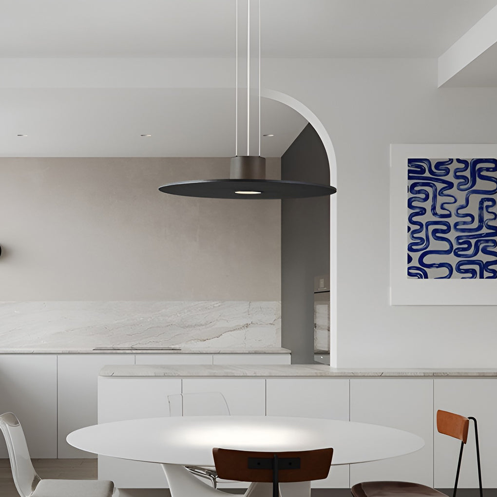 Round Plate Shaped Led Modern Pendant Light