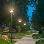 1 Light Black 98 In 118 In Solar Led Square Post Street Light