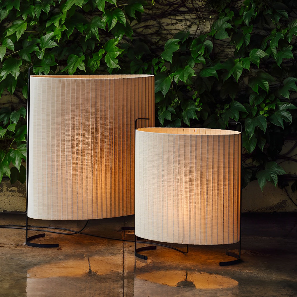 42 Inch Modern Japanese Style Fabric Outdoor Floor Lamp