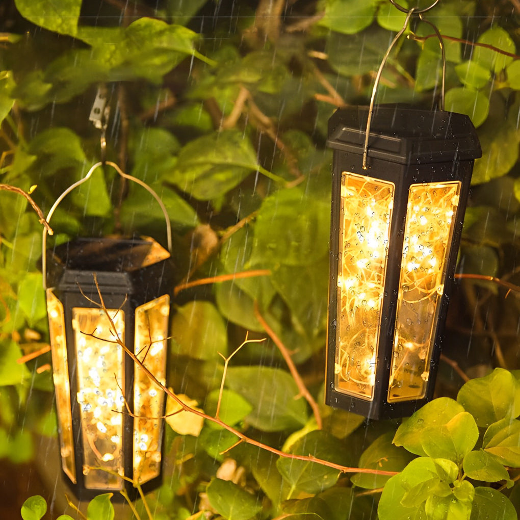 Hexagonal Solar LED Lawn Lights with Motion Sensor, Set of 2
