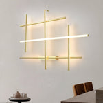 Geometric Linear LED Wall Sconce in Gold for Modern Interiors
