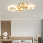 Modern Gold Led Flush Mount Rings Circle Ceiling Light Fixture
