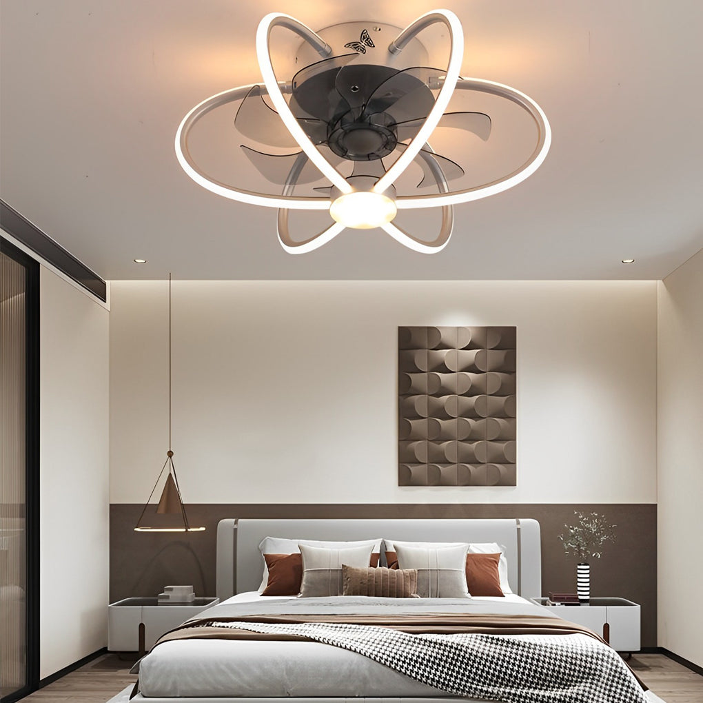 Flower Bladeless Ceiling Fans With Remote Ha082877
