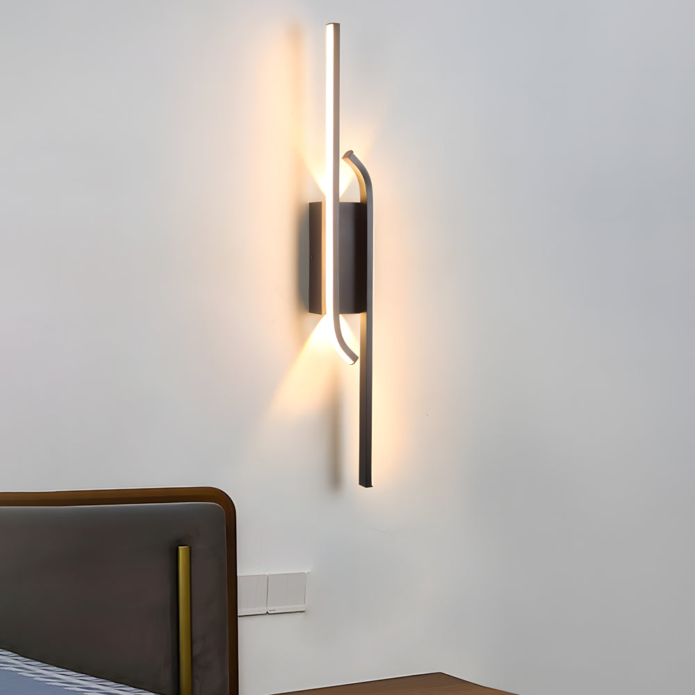Minimalist Long Strip Aluminum Led Black Nordic Wall Lights Indoor