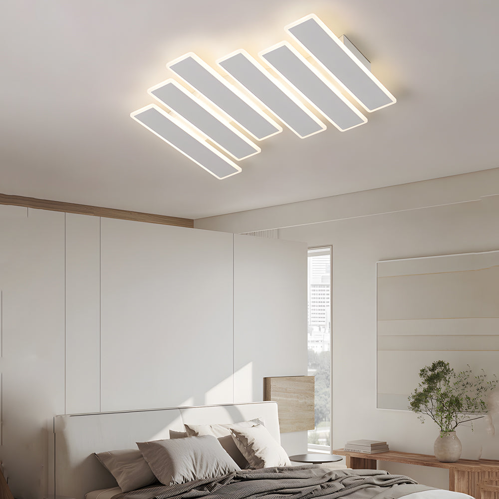 4 6 Lights White Metal Line Dimmable Led Ceiling Light