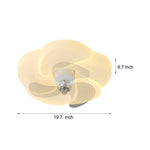 Romantic Flower 3 Step Dimming Led Mute Shaking Head Modern Ceiling Fans