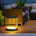 19 Inch Led Open Mesh Outdoor Floor Lamp With Table