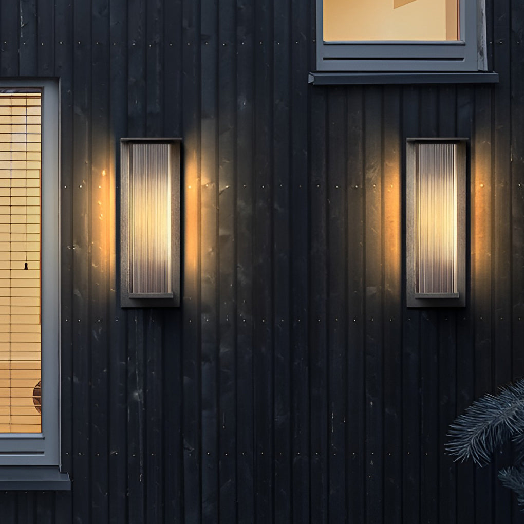 Rectangular Waterproof Modern Outdoor Solar Wall Sconce