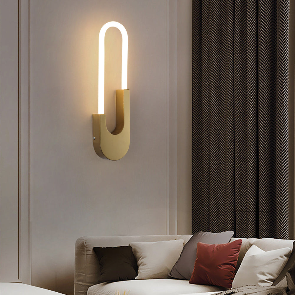 Modern Indoor Oval Led Wall Sconces 16 H Gold Black