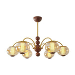 Solstice Bloom Chandelier — Amber Glass & Gold Modern Pendant Light
