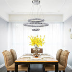 Luxury Crystal Led Chandelier 3 Tier Geometric Or Stacked Led Pendant Light