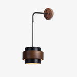 Event Horizon Wall Sconce in Black Travertine and Walnut