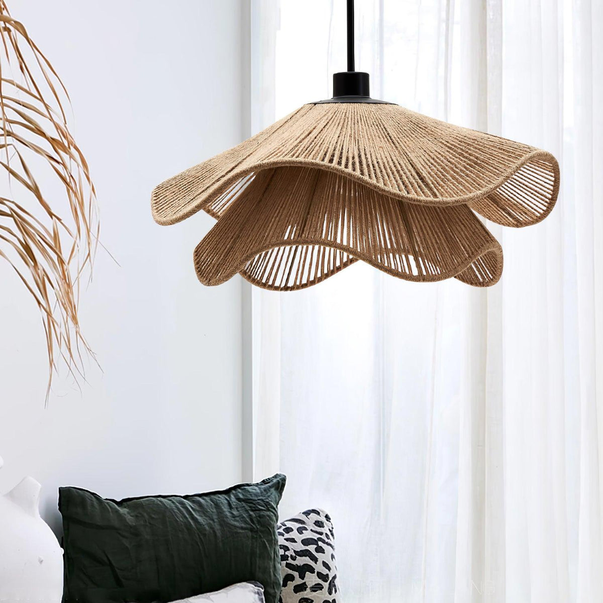 Vintage Straw Hat Petal Chandelier