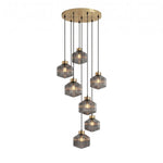 Art Glass Spinning Top Pendant Light in Gold for Dining & Living Spaces