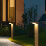L-Shaped Solar LED Bollard Light in Black for Pathways and Gardens