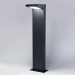 L-Shaped Solar LED Bollard Light in Black for Pathways and Gardens