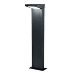 L-Shaped Solar LED Bollard Light in Black for Pathways and Gardens