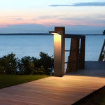 L-Shaped Solar LED Bollard Light in Black for Pathways and Gardens