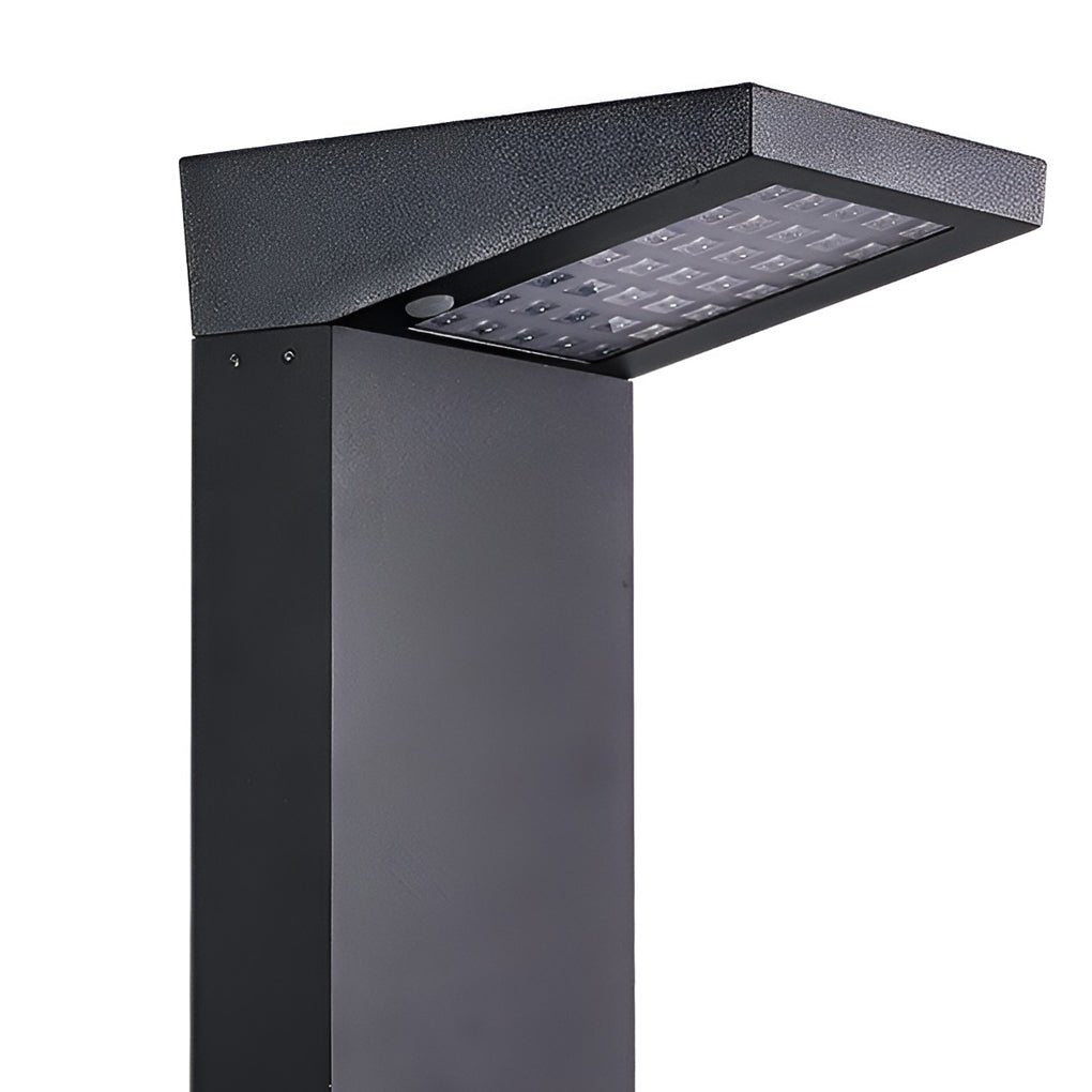 L-Shaped Solar LED Bollard Light in Black for Pathways and Gardens