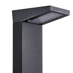 L-Shaped Solar LED Bollard Light in Black for Pathways and Gardens