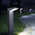 L-Shaped Solar LED Bollard Light in Black for Pathways and Gardens