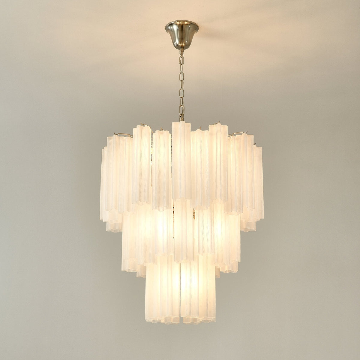Frosted Mist Glass Tube Chandelier for Modern Interiors