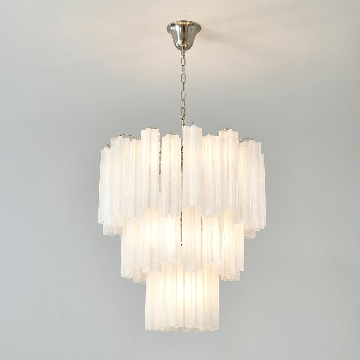 Frosted Mist Glass Tube Chandelier for Modern Interiors