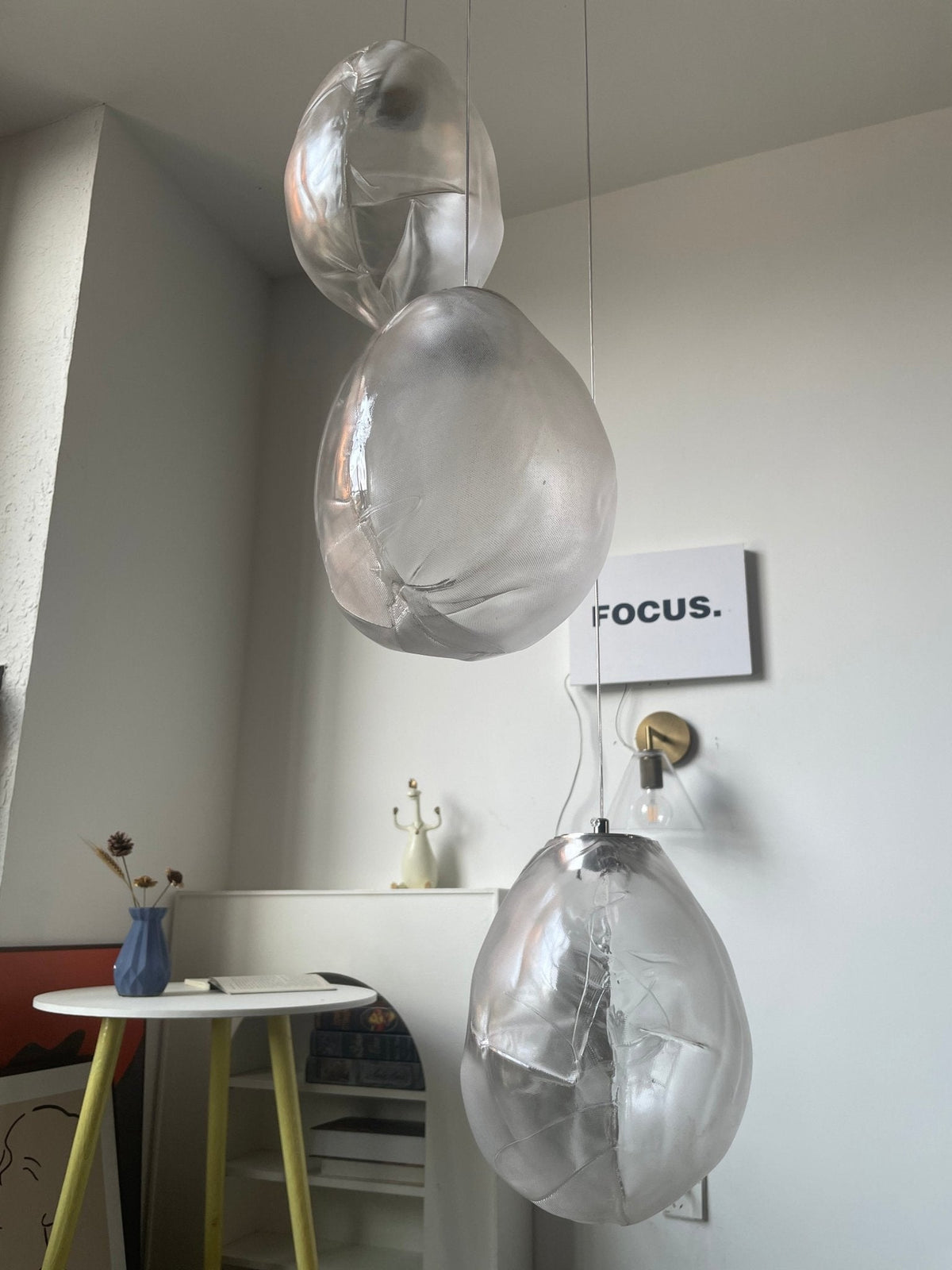 Liquid Glass Stone Pendant Light – Sculptural Blown Glass Chandelier