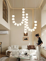 Thalorin LED Pendant Light – Modern Cascading Orb Chandelier for Dining & Living Spaces