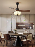 Elira Vintage Ceiling Fan with Light — Walnut Blades & Integrated LED