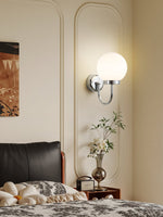 Clara Chrome Wall Sconce – Modern Minimalist Globe Light for Bedroom & Hallway